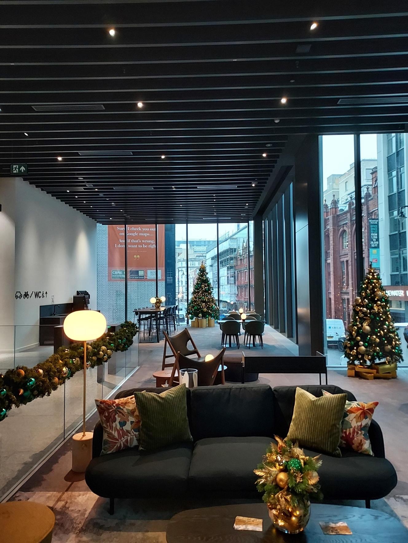 Colmore row Christmas decorations lobby